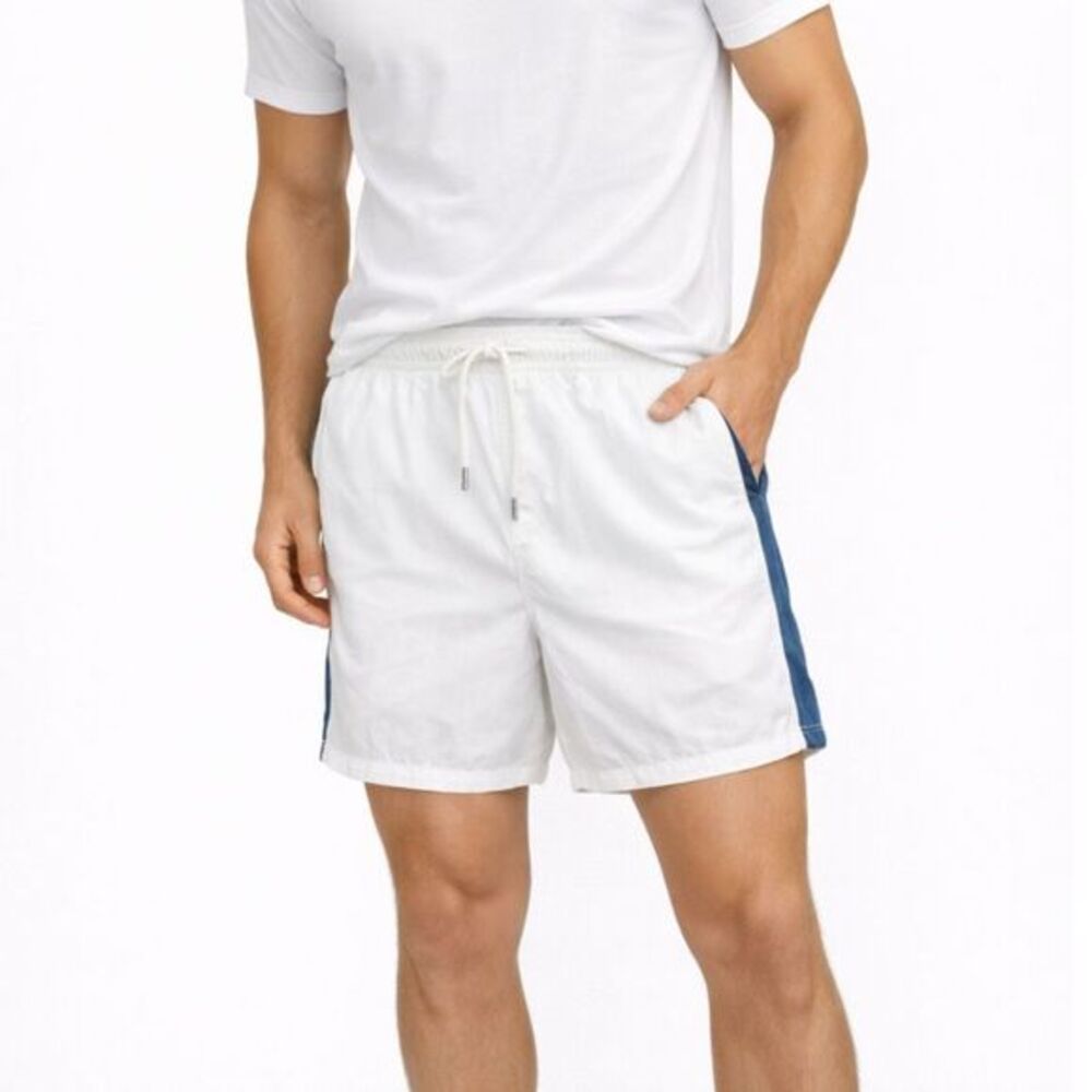 Solid & Striped Swim Shorts XL White 5 Inseam‎ Drawstring Lined Beach